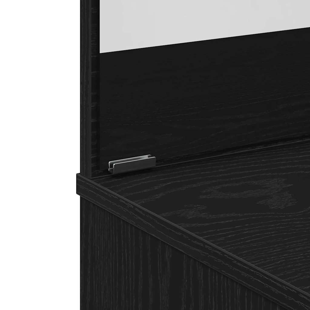 Dressing Table Set with Drawer 2 pcs Black Oak Engineered Wood