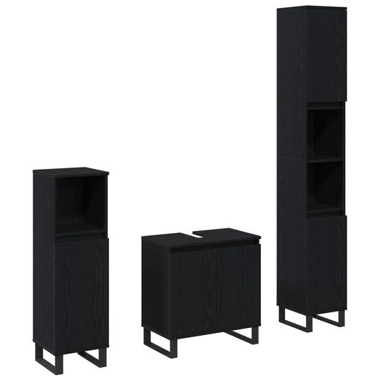 Bathroom Furniture Set 3 pcs Black Oak Bathroom Furniture Set 3 pcs Black Oak