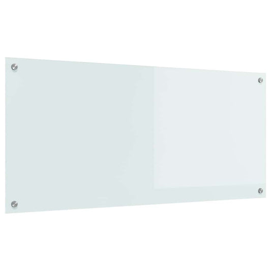 Kitchen Backsplash White 110 x 50 cm Tempered Glass Kitchen Backsplash White 110 x 50 cm Tempered Glass