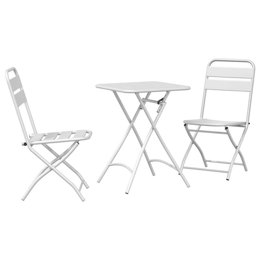 Bistro Set 3 pcs White Steel Bistro Set 3 pcs White Steel