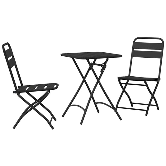 Bistro Set 3 pcs Anthracite Steel Bistro Set 3 pcs Anthracite Steel