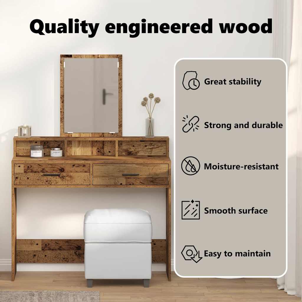 Dressing Table Old Wood 100 x 41 x 140 cm Engineered Wood