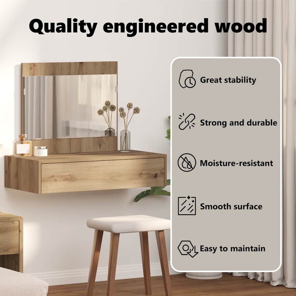 Dressing Table Brown 83 x 40 x 70 cm Engineered Wood