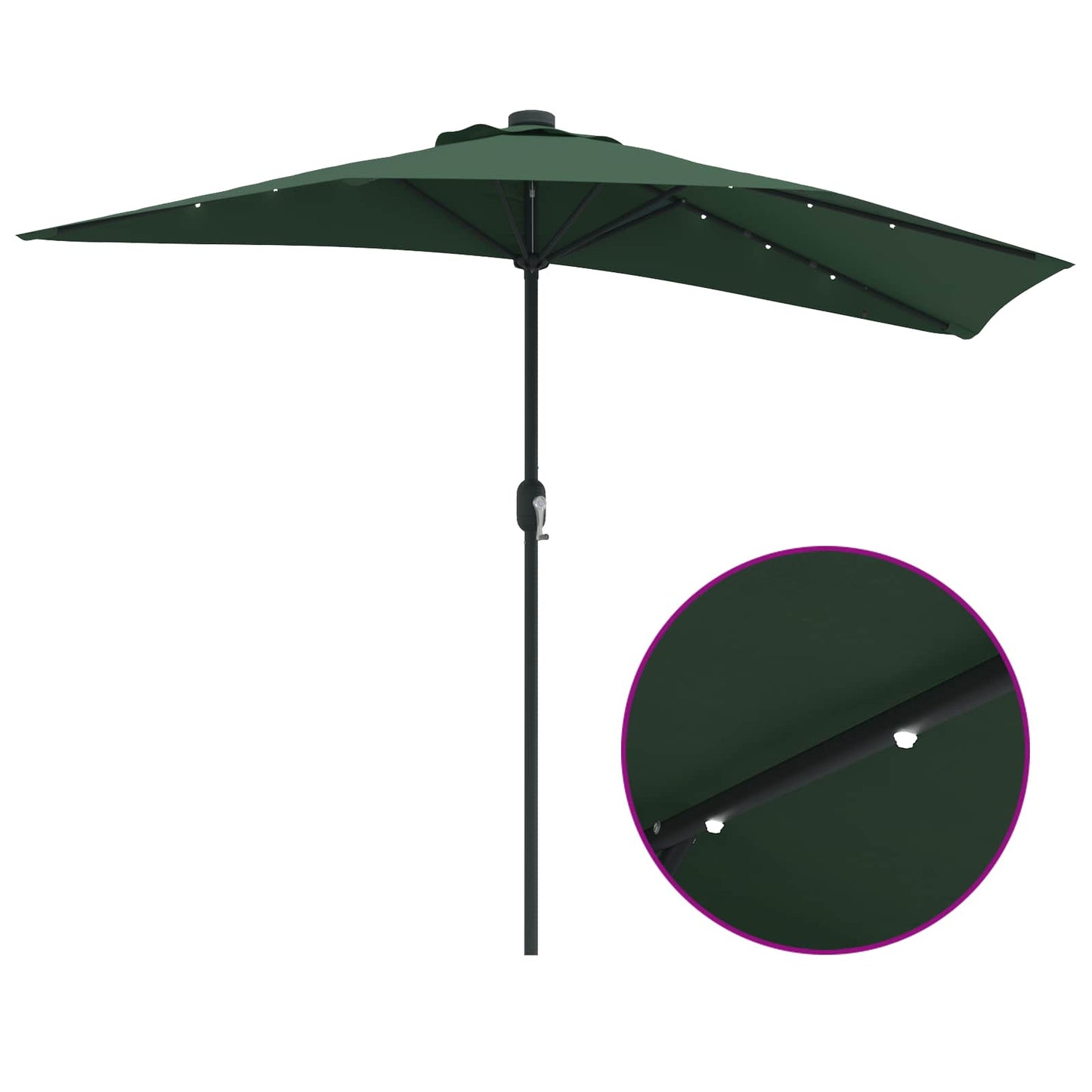 Garden Parasol Green 294 x 150 x 224 cm Polyester and Steel