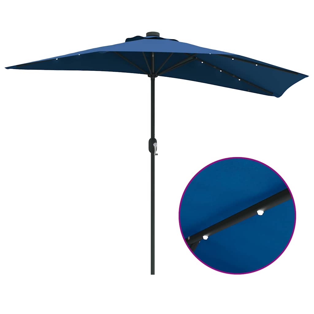Garden Parasol Azurblau 294 x 150 x 224 cm Polyester and Steel