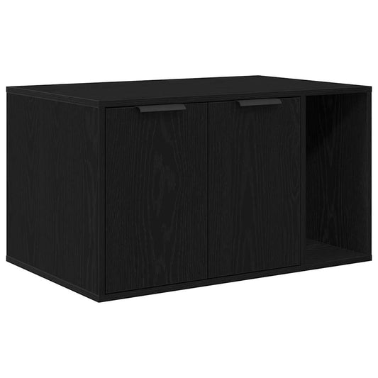 Cat Litter Box Enclosure Black Oak 80x50x45 cm Engineered Wood Cat Litter Box Enclosure Black Oak 80x50x45 cm Engineered Wood