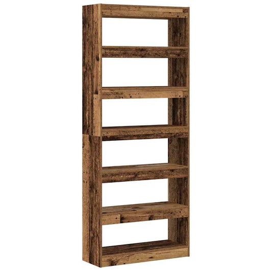 Book Cabinet Old Wood 80 x 30 x 198 cm Engineered Wood Book Cabinet Old Wood 80 x 30 x 198 cm Engineered Wood