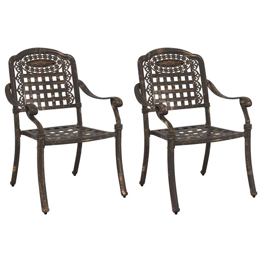 Garden Chair 2 pcs Bronze 55 x 56.5 x 91cm Aluminium Garden Chair 2 pcs Bronze 55 x 56.5 x 91cm Aluminium