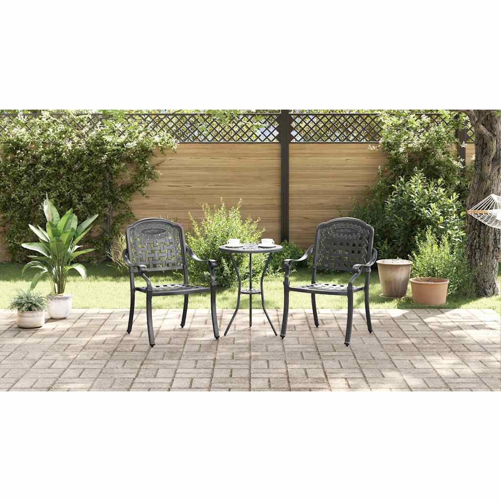 Garden Chair 2 pcs Black 55 x 56.5 x 91cm Aluminium