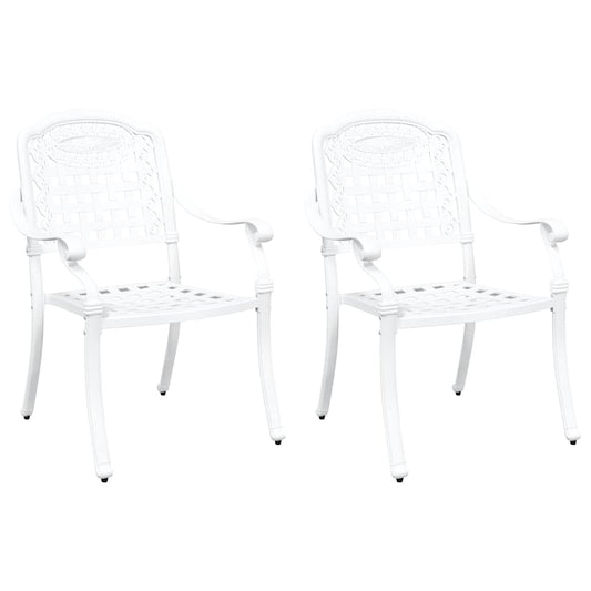 Garden Chair 2 pcs White 55 x 56.5 x 91cm Aluminium Garden Chair 2 pcs White 55 x 56.5 x 91cm Aluminium