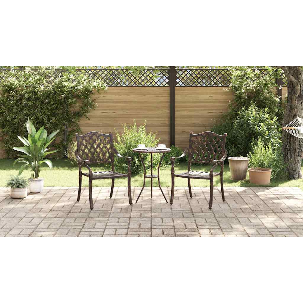 Garden Chair 2 pcs Bronze 56 x 55 x 92.5cm Aluminium