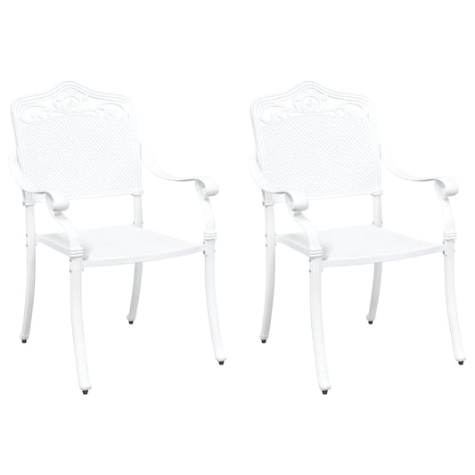 Garden Chair 2 pcs White 55 x 55 x 92.5cm Aluminium Garden Chair 2 pcs White 55 x 55 x 92.5cm Aluminium