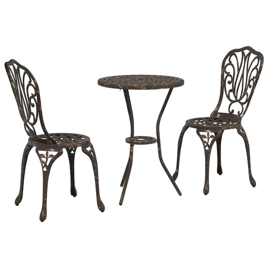 Garden Bistro Set 3 pcs Bronze Aluminium Garden Bistro Set 3 pcs Bronze Aluminium