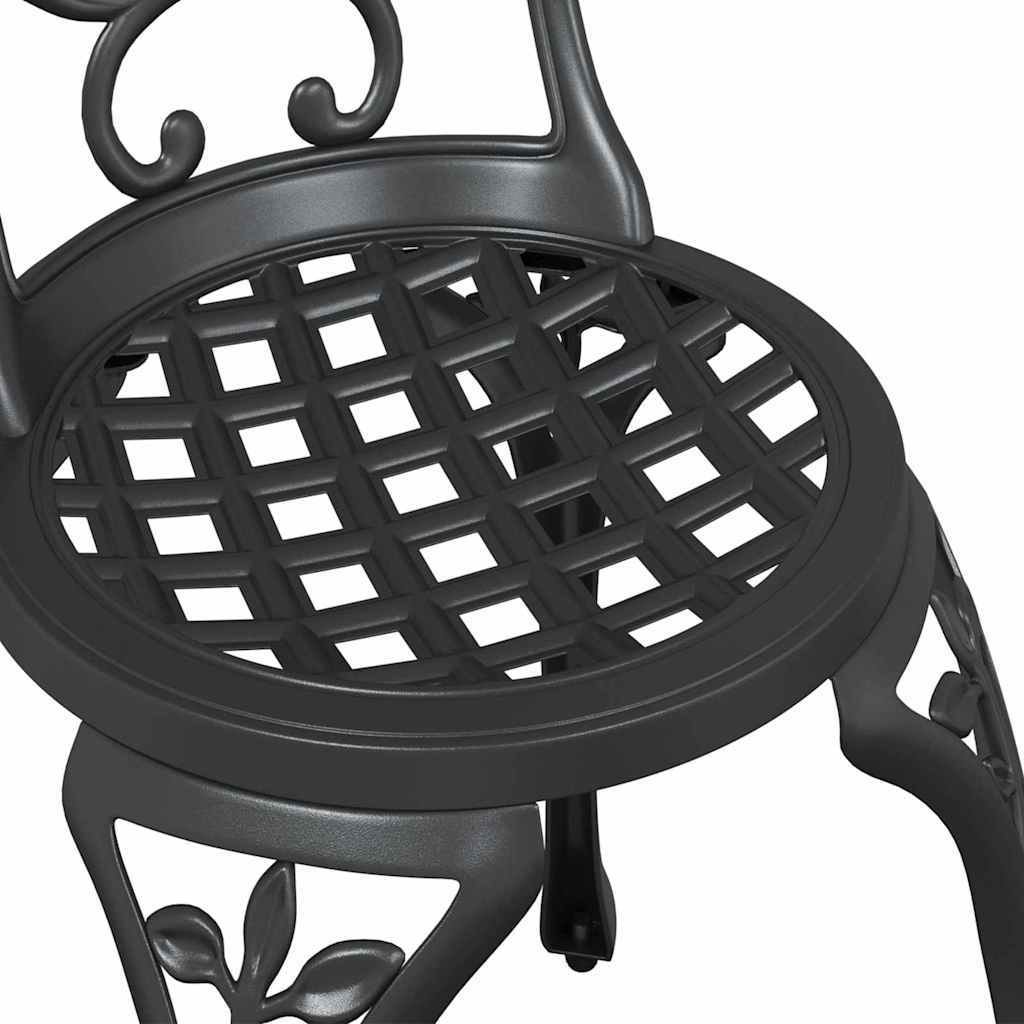 Garden Bistro Set 3 pcs Black Aluminium
