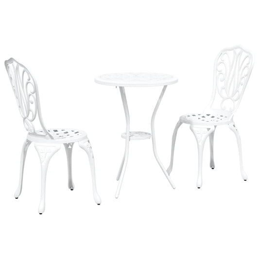 Garden Bistro Set 3 pcs White Aluminium Garden Bistro Set 3 pcs White Aluminium