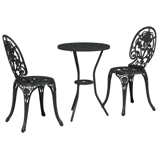 Garden Bistro Set 3 pcs Black Aluminium Garden Bistro Set 3 pcs Black Aluminium