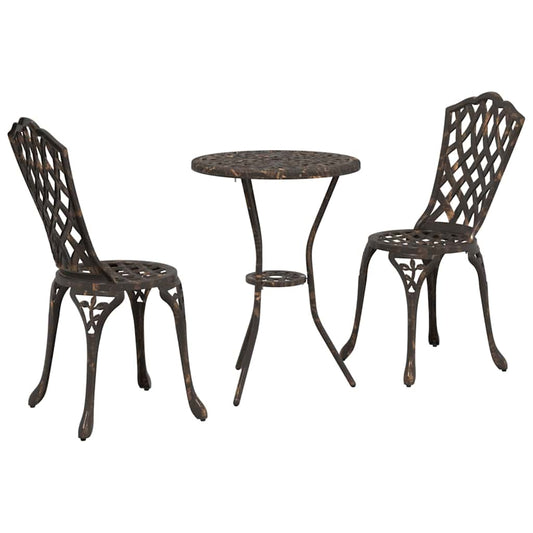 Garden Bistro Set 3 pcs Bronze Aluminium Garden Bistro Set 3 pcs Bronze Aluminium