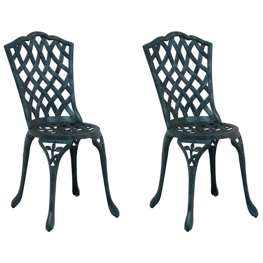 Garden Chair 2 pcs Green 39 x 40 x 87cm Aluminium Garden Chair 2 pcs Green 39 x 40 x 87cm Aluminium