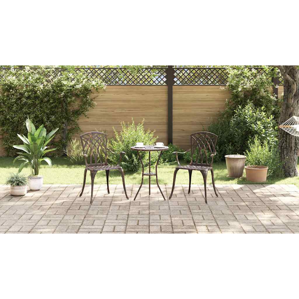Garden Chair 2 pcs Bronze 53 x 51 x 88.5cm Aluminium