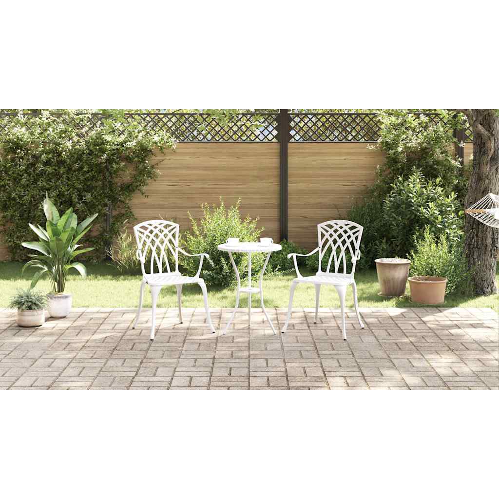 Garden Chair 2 pcs White 53 x 51 x 88.5cm Aluminium
