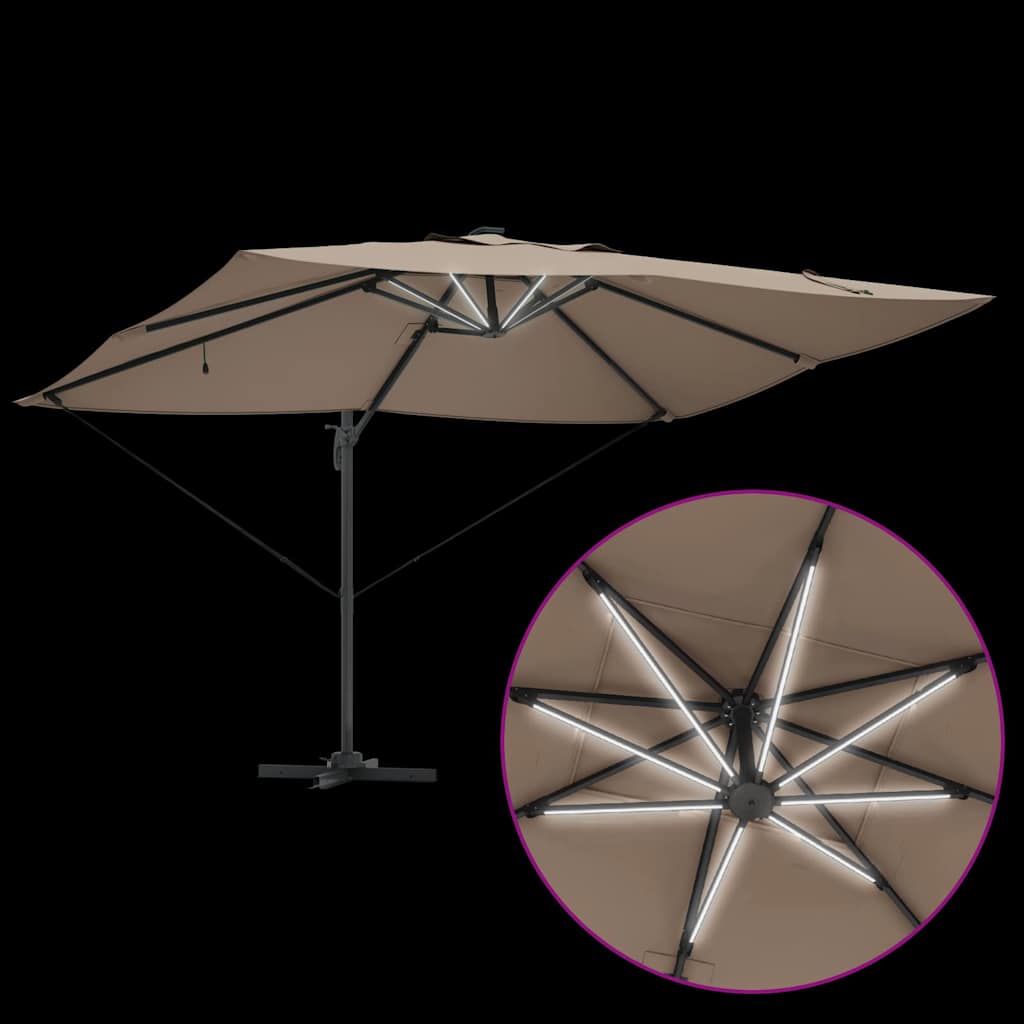 Umbrella Taupe 352 x 251 x 265 cm Polyester and Aluminium