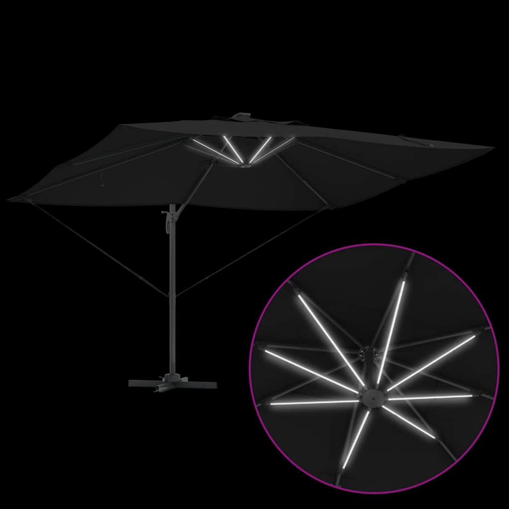 Umbrella Black 352 x 251 x 265 cm Polyester and Aluminium
