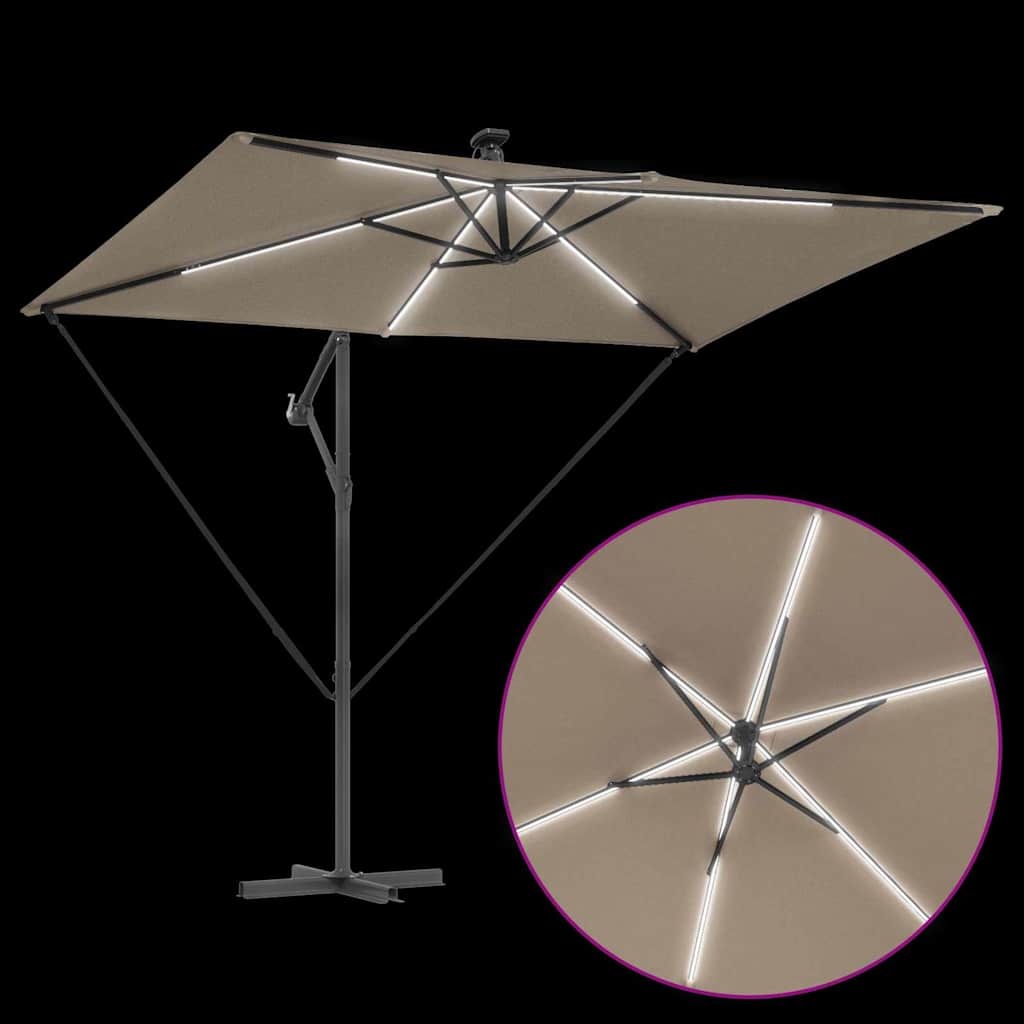 Umbrella Taupe 294 x 200 x 270 cm Polyester and Aluminium