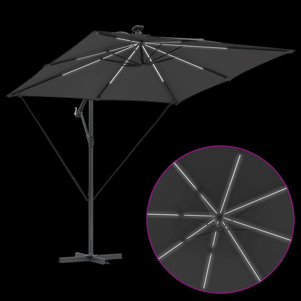 Umbrella Anthracite 249 x 249 x 250 cm Polyester and Aluminium