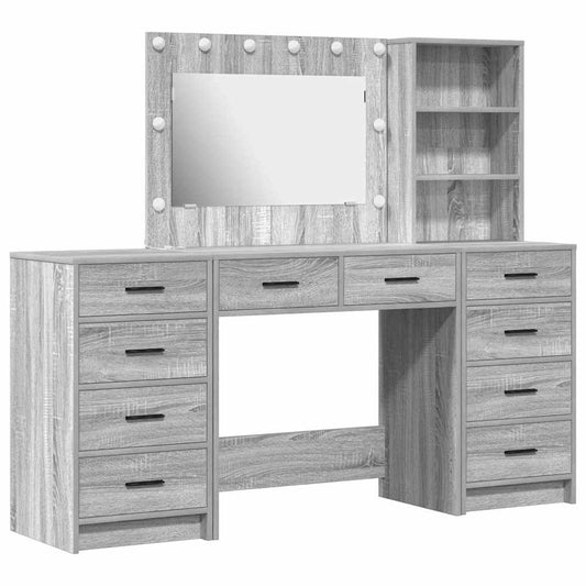 Dressing Table with Drawer 3 pcs Grey Sonoma Engineered Wood Dressing Table with Drawer 3 pcs Grey Sonoma Engineered Wood
