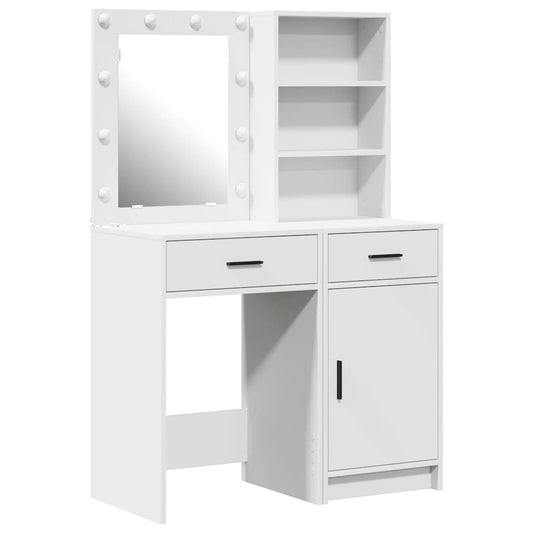 Dressing Table Set with Drawer 2 pcs White Engineered Wood Dressing Table Set with Drawer 2 pcs White Engineered Wood