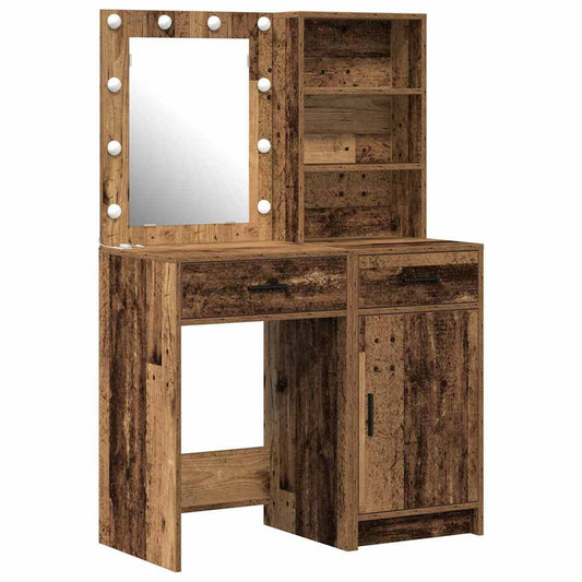 Dressing Table Set with Drawer 2 pcs Old Wood Engineered Wood Dressing Table Set with Drawer 2 pcs Old Wood Engineered Wood