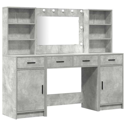 Dressing Table Set 3 pcs Concrete Grey Engineered Wood Dressing Table Set 3 pcs Concrete Grey Engineered Wood