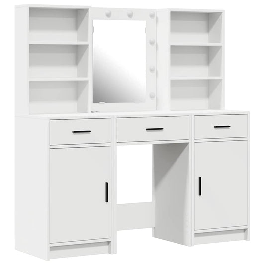 Dressing Table Set with Drawer 3 pcs White Engineered Wood Dressing Table Set with Drawer 3 pcs White Engineered Wood