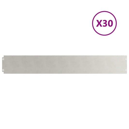 Lawn Edging 30 pcs 15 x 103 cm Stainless Steel Silver Lawn Edging 30 pcs 15 x 103 cm Stainless Steel Silver