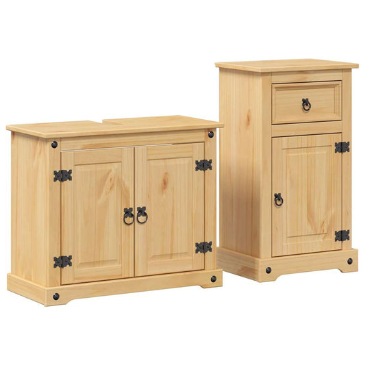 2 Piece Bathroom Furniture Set Corona Solid Wood Pine 2 Piece Bathroom Furniture Set Corona Solid Wood Pine