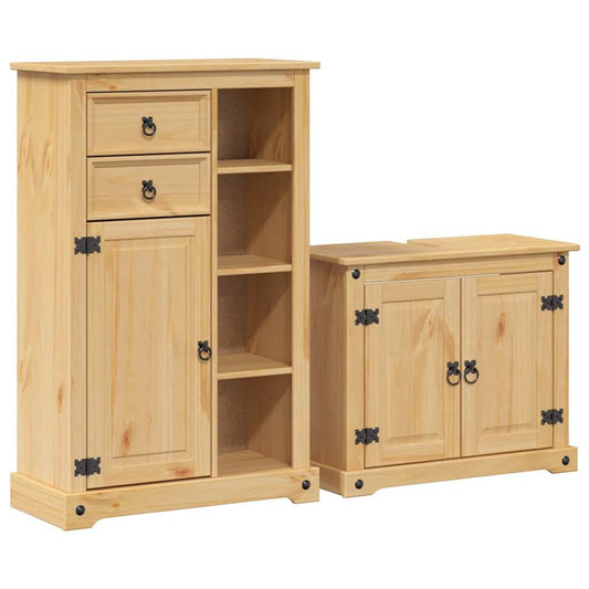 2 Piece Bathroom Furniture Set Corona Solid Wood Pine 2 Piece Bathroom Furniture Set Corona Solid Wood Pine
