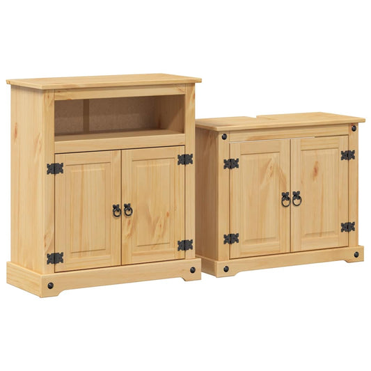 2 Piece Bathroom Furniture Set Corona Solid Wood Pine 2 Piece Bathroom Furniture Set Corona Solid Wood Pine