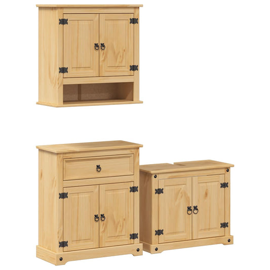 3 Piece Bathroom Furniture Set Corona Solid Wood Pine 3 Piece Bathroom Furniture Set Corona Solid Wood Pine