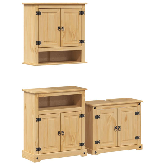 3 Piece Bathroom Furniture Set Corona Solid Wood Pine 3 Piece Bathroom Furniture Set Corona Solid Wood Pine
