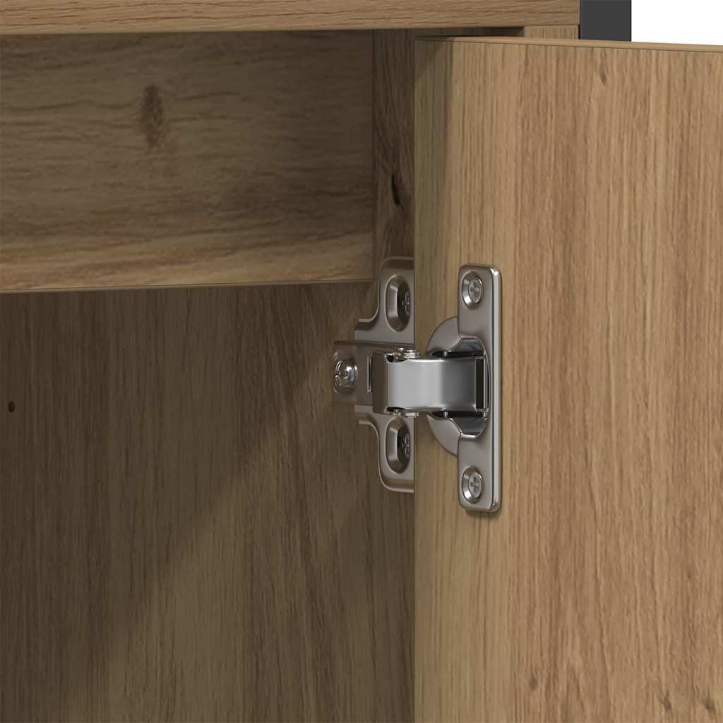 Bathroom Furniture Set with Shelf 2 pcs Brown Engineered wood
