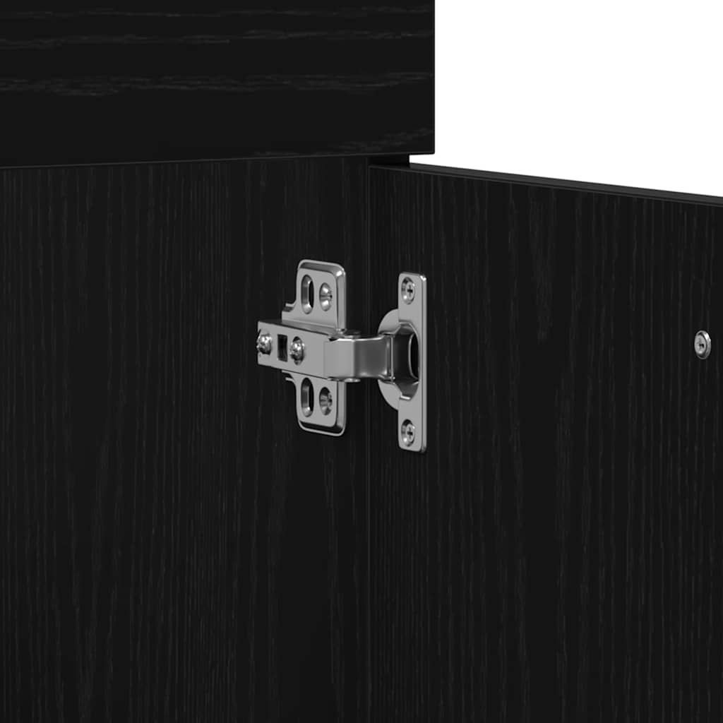 Bathroom Furniture Set 4 pcs Black Oak Engineered Wood