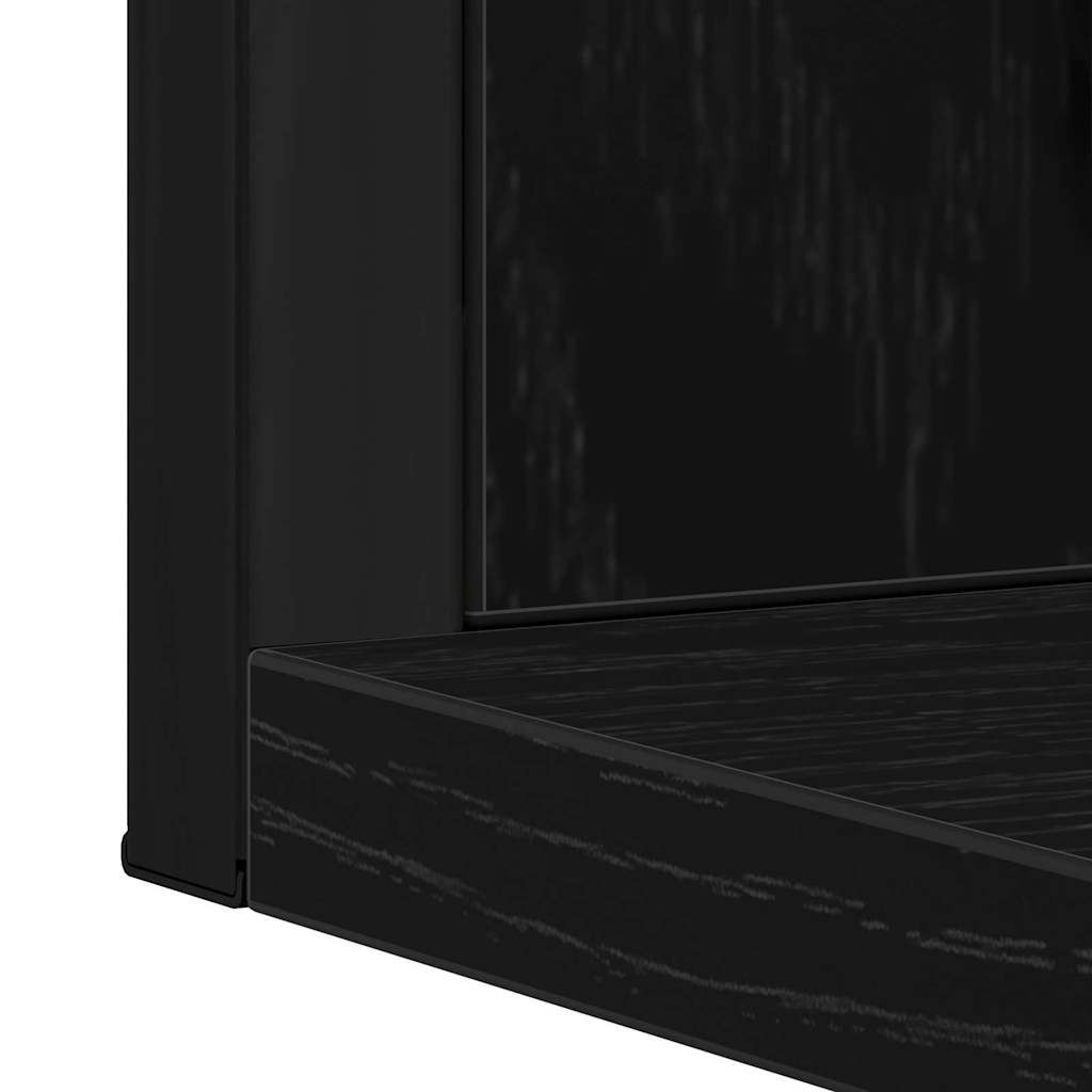 Bathroom Furniture Set Wall-mounted 2 pcs Black Engineered wood