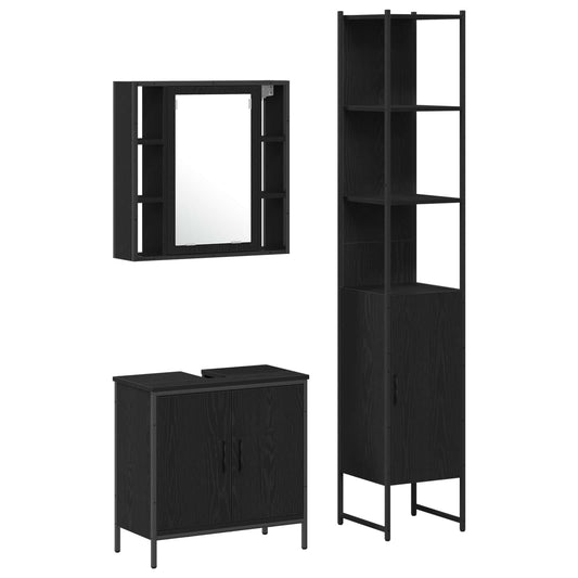Bathroom Vanity Units 3 pcs Black 33 x 33 x 185.5 cm Bathroom Vanity Units 3 pcs Black 33 x 33 x 185.5 cm