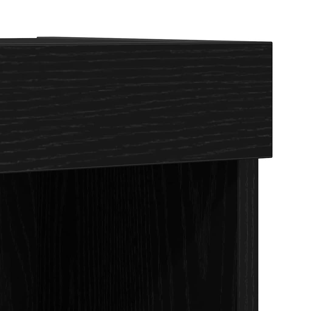 TV Cabinet Set Wall-mounted 8 pcs Black oak Engineered wood
