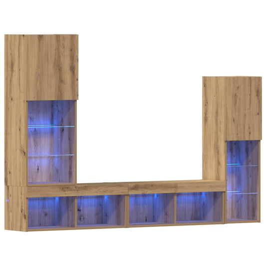 TV Cabinet 4 pcs Artisan oak Engineered wood TV Cabinet 4 pcs Artisan oak Engineered wood