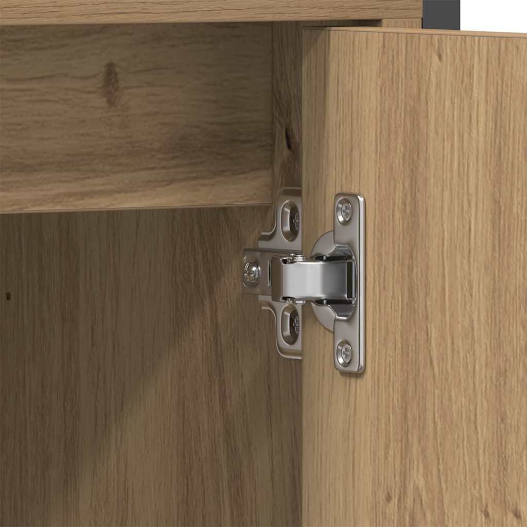 Bathroom Furniture Set with Shelf 3 pcs Brown Engineered wood