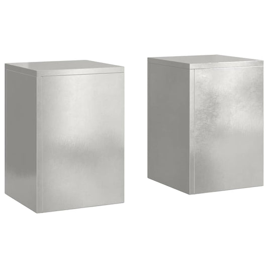 Plant Stand 2 pcs Silver 24 x 24 x 35 cm Stainless steel Plant Stand 2 pcs Silver 24 x 24 x 35 cm Stainless steel