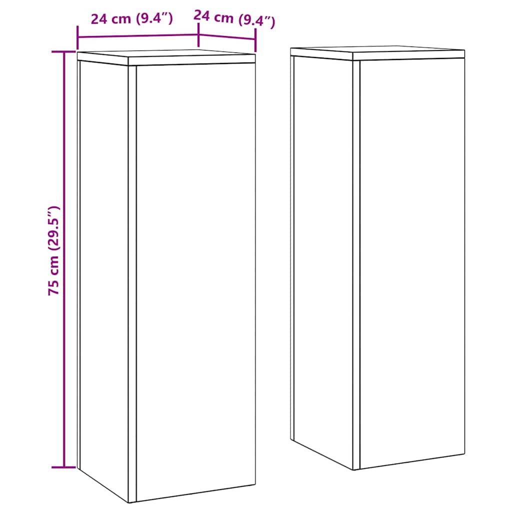 Plant Stand 2 pcs Olive green 24 x 24 x 75 cm Steel