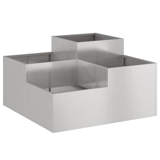 Garden Planter Silver 80 x 80 x 48 cm Stainless steel Garden Planter Silver 80 x 80 x 48 cm Stainless steel