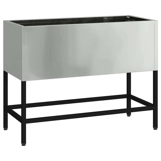 Raised Garden Planter Silver 60 x 26 x 45 cm Galvanised Steel Raised Garden Planter Silver 60 x 26 x 45 cm Galvanised Steel